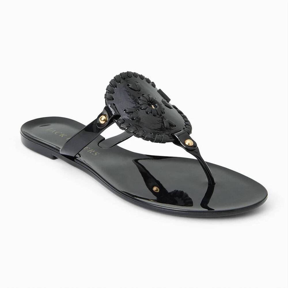 NEW JACK ROGERS women's collins jelly sandals in black